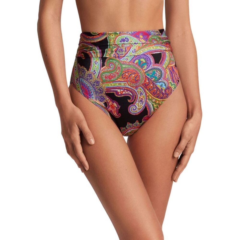 Lauren Ralph Lauren Womens Paisley-Print High-Waist Bikini Bottoms 6 Multi NWT
